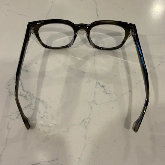 Classic Square Gray Acetate Glasses - Picture 10 of 11